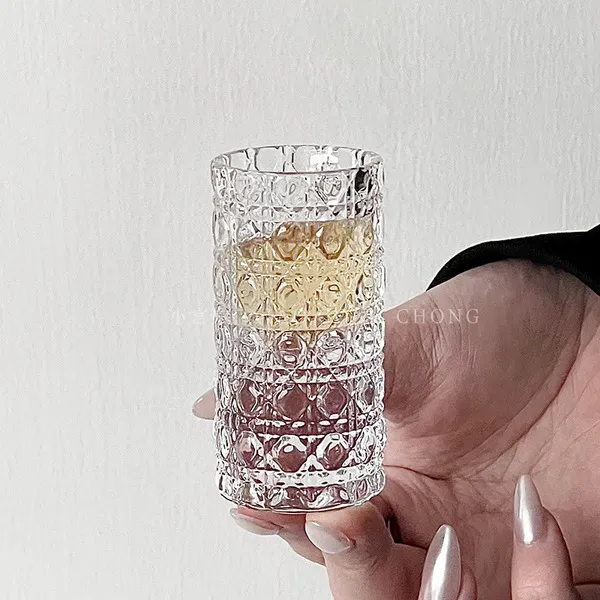 Small Size Embossed Gemstone Pattern White Wine Glass