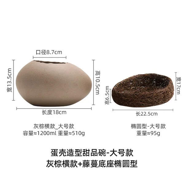 Eggshell dessert bowl_stoneware horizontal oversized base