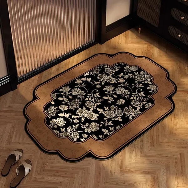 Middle antique bathroom floor mat diatom mud quick-drying absorbent floor mat toilet door anti-slip mat