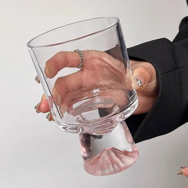 Ins Style Glass High-End Niche Creative Accessible Luxury Tall Ladies High-Value Household Drink Glass Cup