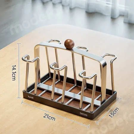 Walnut color-stainless steel cup holder [without cup]
