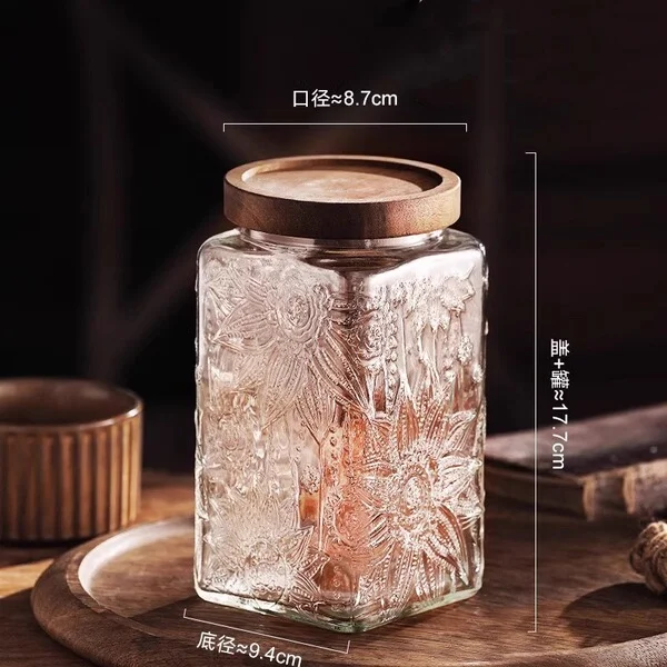 Sunflower square 1000ml; transparent