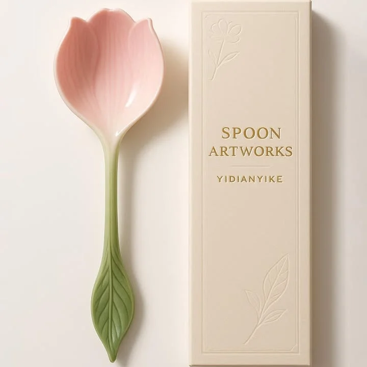 Pink tang flowers-spoon