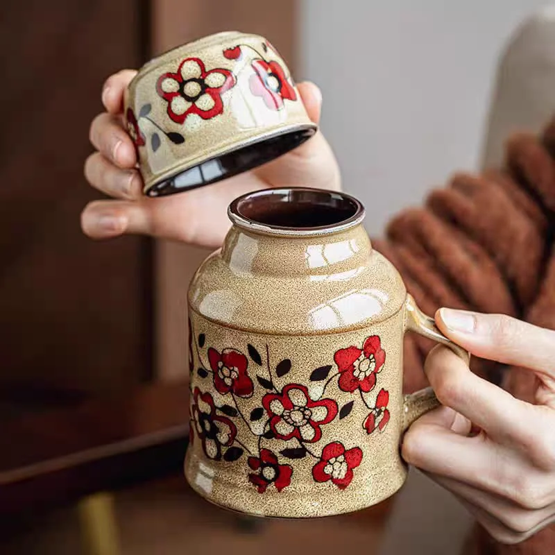 Jug + cup flower printed